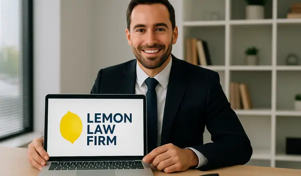 a lawyer in his office showing a laptop screen that says lemon law firm from San Jose Lemon Law Attorney in San Jose, CA - Lemon Car Settlement a lawyer in his office showing a laptop screen that says lemon law firm from San Jose Lemon Law Attorney in San Jose, CA - Lemon Car Settlement