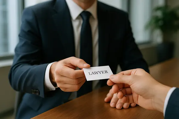 a lawyer handing a man a business card from San Jose Lemon Law Attorney in Sacramento, CA - Sacramento CA a lawyer handing a man a business card from San Jose Lemon Law Attorney in Sacramento, CA - Sacramento CA